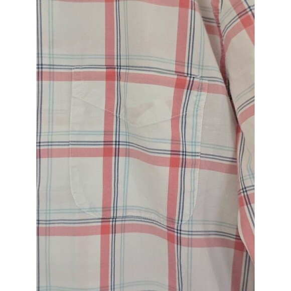 Bonobos Tailored Fit Shirt Mens Size Large Long Pink White Plaid Button Down - Picture 4 of 14